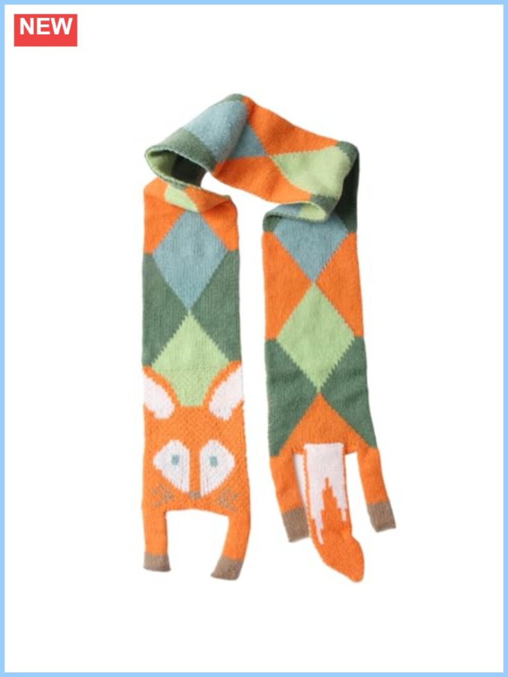 Cozy Fox Pattern Knit Scarf Warm Shawl Wrap Women's Cold Weather